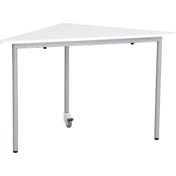 Moove+ Tisch 6, dreieckig, mobil, Seite 90 cm, Tischhöhe 76 cm - weiss