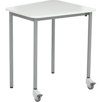 Einzeltisch Fachraum 6, mobil, links - weiss