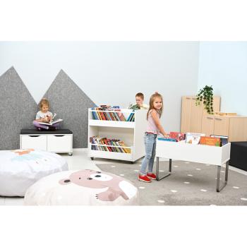 Grande Bücherkiste mit Gestell, H 55 cm, weiss