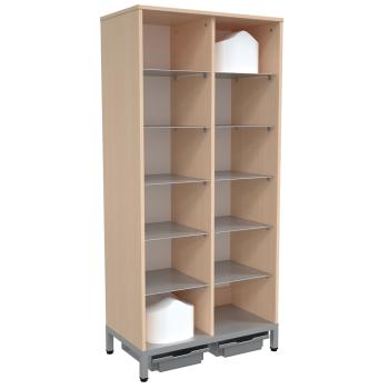 Töpfchenschrank mit Metalleinlegeböden