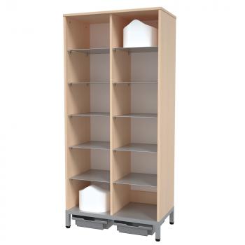 Töpfchenschrank mit Metalleinlegeböden