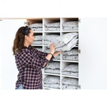 Quadro - Wäscheschrank, 24 Fächer, Türen weiss