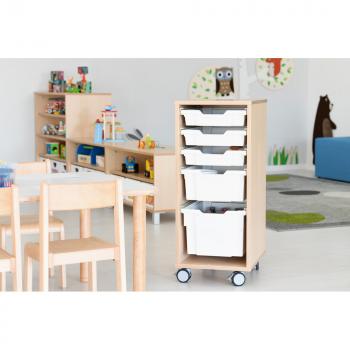 Regal M für Kunststoffbehälter, B 36 - auf Rollen