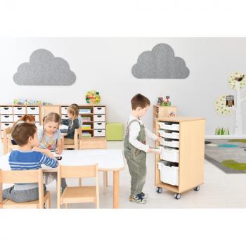 Regal M für Kunststoffbehälter, B 36 - auf Rollen