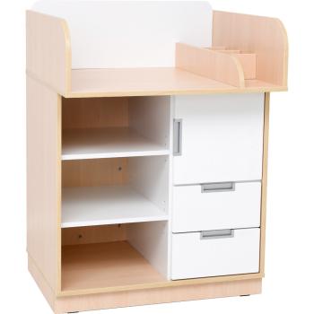 Wickelkommode Quadro, Ahorn, Fronten weiss