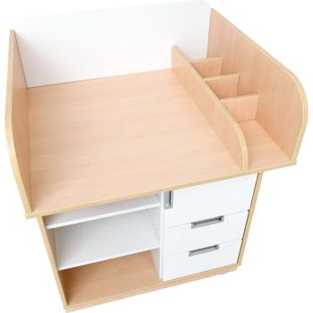 Wickelkommode Quadro, Ahorn, Fronten weiss