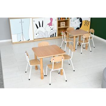 Quadratischer Flexi Tisch, 60 x 60 cm, hvstb. 40-58 cm, HPL