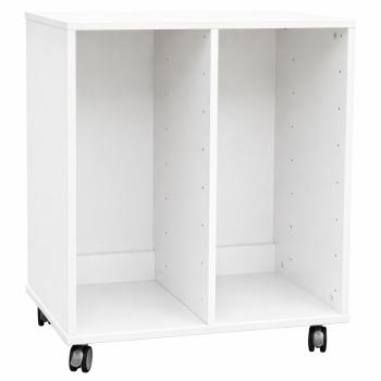 Quadro Regal M auf Rollen, für Kunststoffbehälter, B 70, weiss, zweireihig