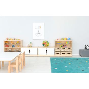 Echtholz Regal M, 12 Holzkästen H7 (098509)