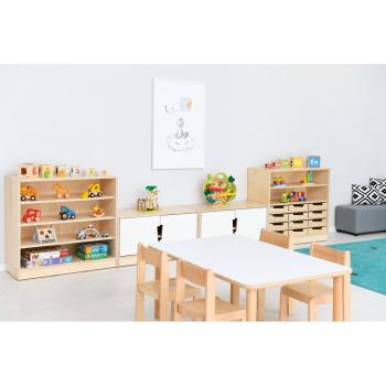 Echtholz Regal M, 12 Holzkästen H7 (098509)