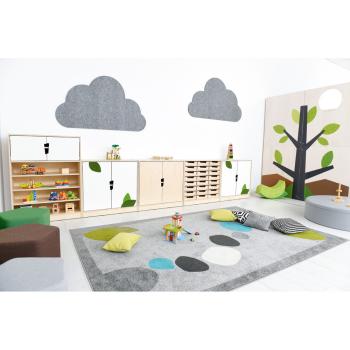 Echtholz Schrank L, 5 Einlegeböden, oben Türen S (098521)
