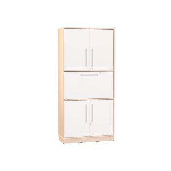 Echtholz Hochschrank H 192 cm, mit Sekretär, Bügelgriff, abschliessbar (098536)