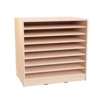 Echtholz Schrank M, T 60 cm, 7 Einlegeböden, offen (098543)