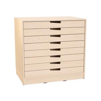 Echtholz Schubladenschrank M, T 60 cm, auf Sockel (098545)