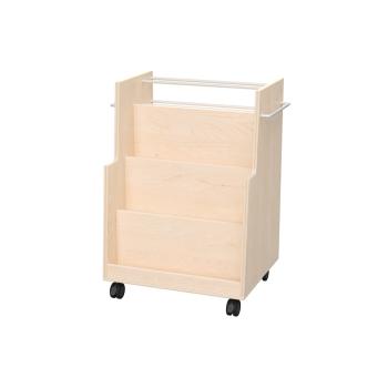 Echtholz Zweiseitiger Bücherwagen