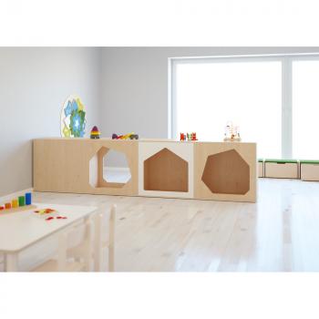 Echtholz Schrank mit Tunnel, weiss