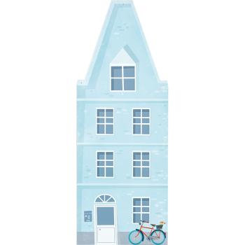 Wandapplikation Stadthaus, blau