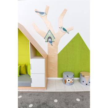 Applikationen-Set, Vogelhaus mit Vögeln, grün