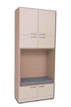 Grande Hochschrank XXL, mit Sitznische SH 57 cm, Ahorn