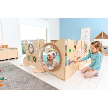 Holztrennwand Flora 11, Bullauge