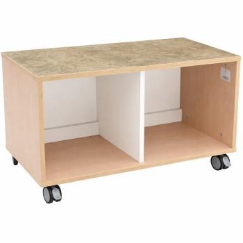 Quadro - Flüsterschrank S mit Mittelwand, Linoleum beige