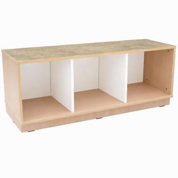 Quadro - Flüsterschrank S mit 2 Mittelwänden, B 116, Ahorn Jylland - auf Sockel - Linoleum beige