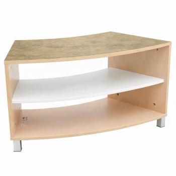 Quadro - Achtelkreis-Flüsterschrank S - auf Beinen, Linoleum beige