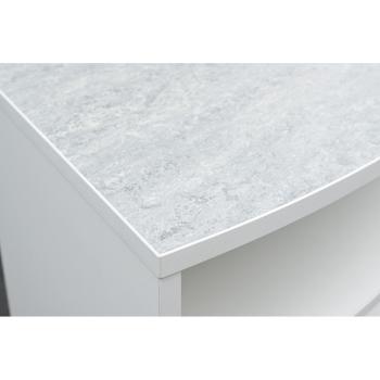 Quadro - Achtelkreis-Flüsterschrank S - auf Beinen, Linoleum grau