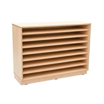 Flexi Schrank M B 118 mit 7 Einlegeböden für 32 flache Holzbehälter