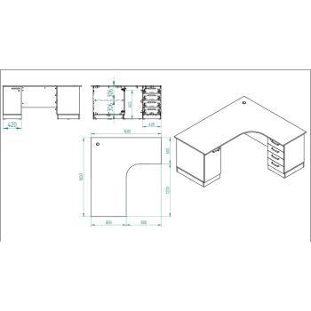 Grande L-Schreibtisch, Sitzplatz links