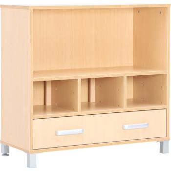 Flexi Schrank M mit Schublade und Fach für Ordner, B 89, auf Beinen