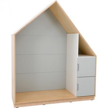 Quadro - Häuschen mit 2 Einlegeböden, Ahorn - grau