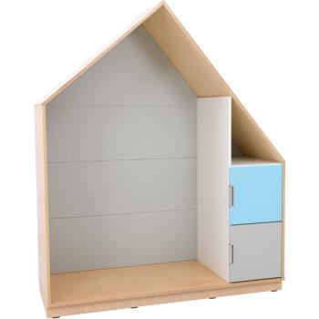 Quadro - Häuschen mit 2 Einlegeböden, Ahorn - grau