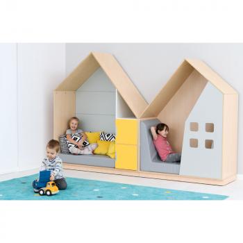 Quadro - Häuschen mit 2 Einlegeböden, Ahorn - grau