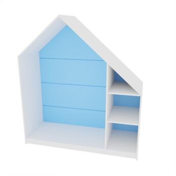 Quadro - Häuschen mit 2 Einlegeböden, weiss - hellblau