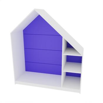 Quadro - Häuschen mit 2 Einlegeböden, weiss - blau