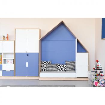 Quadro - Häuschen mit 2 Einlegeböden, Ahorn - blau