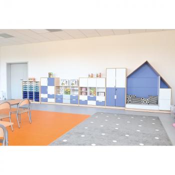 Quadro - Häuschen mit 2 Einlegeböden, Ahorn - blau