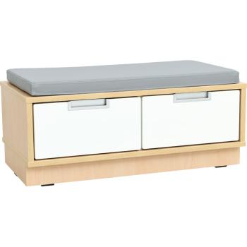 Quadro - Sitzbank mit Schubladen B 79, Ahorn - mit grauer Matte
