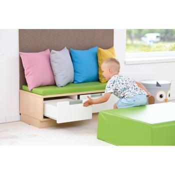 Quadro - Sitzbank mit Schubladen B 116, Ahorn Jylland - mit grüner Matte