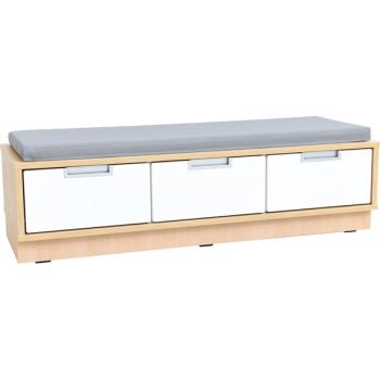 Quadro - Sitzbank mit Schubladen B 116, Ahorn - mit grauer Matte