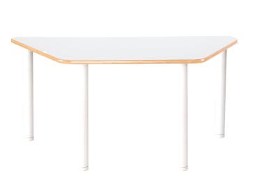Trapezförmiger Tisch Flexi, höhenverstellbar 58-76 cm - weiss