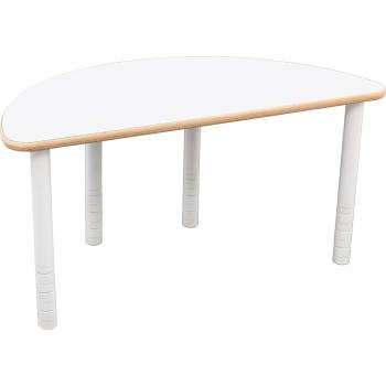 Halbrunder Flexi Tisch, hvstb. 58-76 cm, HPL