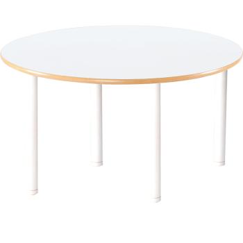 Runder Tisch Flexi, Ø 120 cm, höhenverstellbar 58-76 cm - weiss