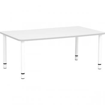 Tischplatte Quadro rechteckig, 120x65 cm, weiss, Kante grau