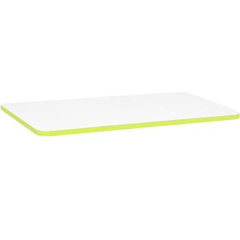 Tischplatte Quadro rechteckig, 120x65 cm, weiss, Kante limone
