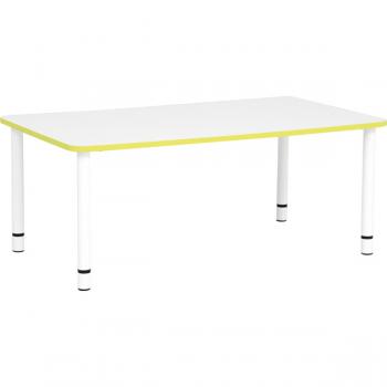 Tischplatte Quadro rechteckig, 120x65 cm, weiss, Kante limone
