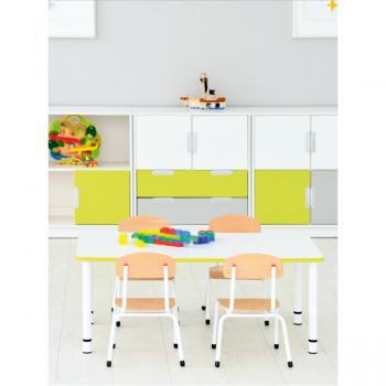 Tischplatte Quadro rechteckig, 120x65 cm, weiss, Kante limone