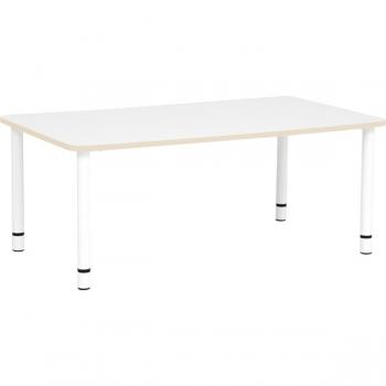 Tischplatte Quadro rechteckig, 120x65 cm, weiss, Kante beige