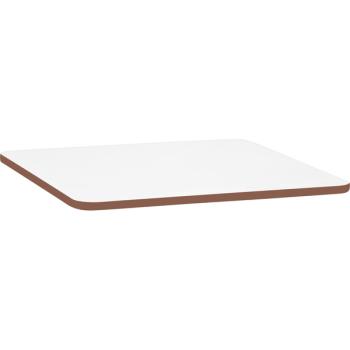 Tischplatte Quadro rechteckig, 120x65 cm, weiss, Kante braun